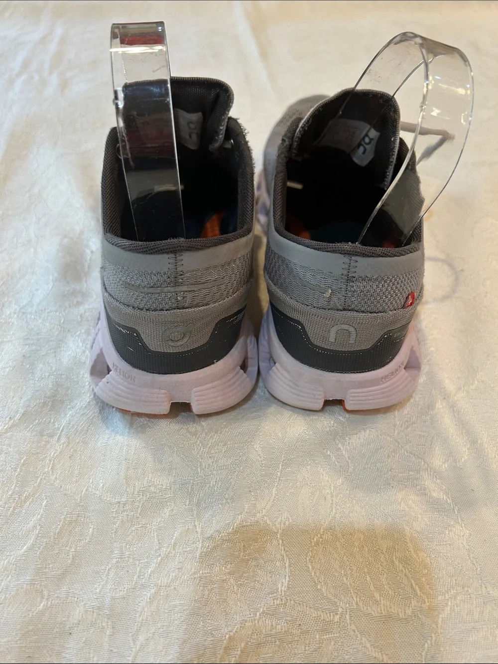 On Running Women's Gray & Orange Lightweight Running Sneakers